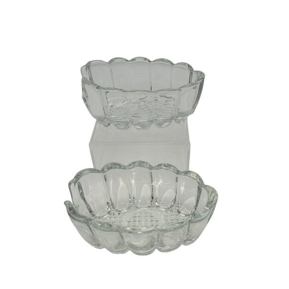 NIB NWOT Vintage Princess House Glass Spoon Holders Buffet Service - Picture 2 of 10